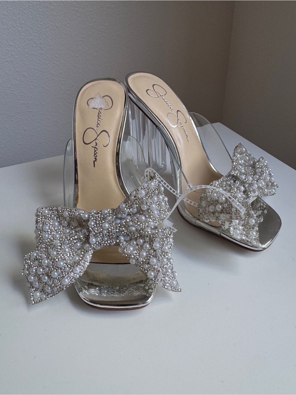 NWT Jessica Simpson Saidah Block Heel Mule In Clear Sz 6 (no original box) - Picture 2 of 8
